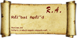 Rábai Agád névjegykártya